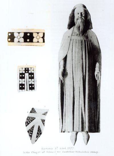 Effigy of Edward III (1312-77) in the Chapel of Edward the Confessor, Westminster Abbey, published in 1811 by English School